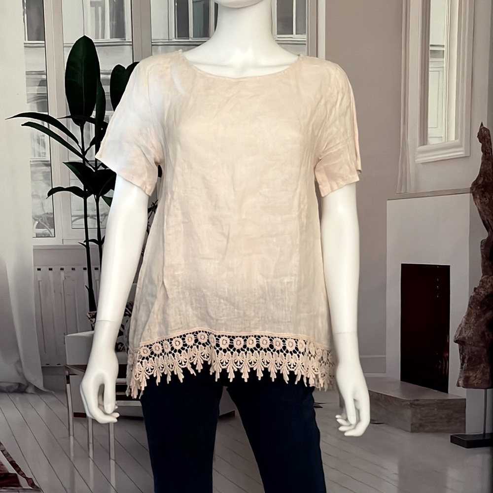 TERZO Millenio Blush Linen Top. Size S. P63/A2287